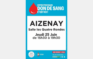 Don du sang à Aizenay !