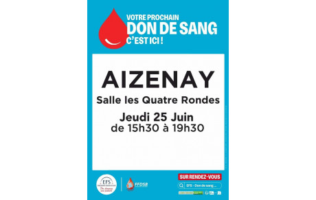 Don du sang à Aizenay !