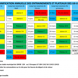 Planning des samedis U6/U7 - 2026/2027